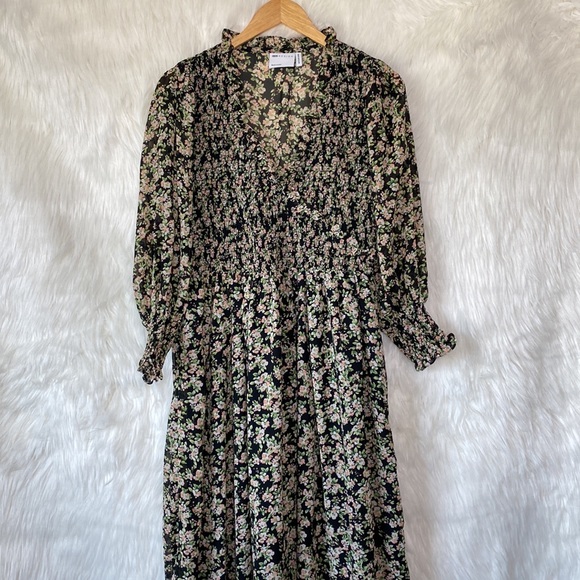 ASOS DESIGN shirred midi dress in ditsy floral print - Picture 5 of 16